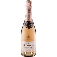 Simonsig Kaapse Vonkel Rosé Methode Cap Classique aus dem Jahr 2021 präsentiert sich als lebendiger Demi-sec mit einer hellen Zitronenfarbe und einer feinen