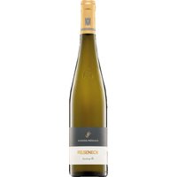 Der Felseneck Riesling GG 2023 vom Weingut Schäfer-Fröhlich ist ein außergewöhnlicher Weißwein aus der Nahe-Region. Der Wein präsentiert ein intensives Bouquet mit Aromen von weißen Steinfrüchten und einer deutlichen salzigen Note. Am Gaumen zeigt er sich kraftvoll und mineralisch
