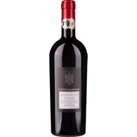 Der Conte di Campiano Appassimento Negroamaro beeindruckt durch seine rubinrote Farbe mit orangefarbenen Reflexen. Bereits im Bukett zeigt er seine Komplexität mit Aromen von reifen Pflaumen