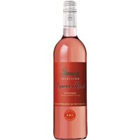 Merlot bildet mit kleinen Mengen Cabernet Franc und Cabernet Sauvignon diesen Rosé. Die schimmernde pinke Färbung wird durch eine spezielle Ruhephase für die Maische erzielt. Im frischen Bukett wechseln sich fruchtige Aromen von Himbeeren und Roten Johannisbeeren ab. Geschmacklich wirken im Mund auch Hefe-