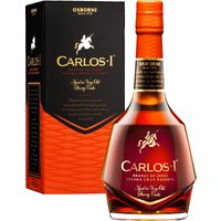 Carlos I Brandy de Jerez Solera Gran Reserva von Osborne entfaltet ein komplexes Aromenspiel mit Noten von getrockneten Früchten