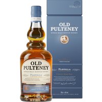 Old Pulteney Flotilla Single Malt 12 YO Whisky besticht durch seinen runden und charismatischen Charakter. Er reifte zwölf Jahre in handverlesenen American Oak Casks direkt an der Küste von Caithness. Dieser Whisky vereint maritimen Charakter mit süßen Gewürzen