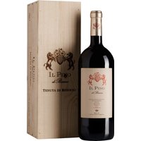 Der Il Pino di Biserno 2022 von Tenuta di Biserno aus der Toskana präsentiert sich in einem tiefen Rubinrot und besticht durch Aromen von Eichenholz