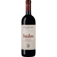 Der Felsina Fontalloro Toscana IGT 2018 von Fattoria di Felsina präsentiert sich in leuchtend rubinroter Farbe mit einem verlockenden Bouquet von reifen Kirschen und Waldbeeren