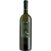 Der Poggio delle Faine Bianco aus dem Jahr 2023 präsentiert sich in hellem Gold und entfaltet ein harmonisches Zusammenspiel von Kiwi