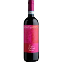 Der Villa Poggio Salvi Rosso di Montalcino überzeugt bereits optisch mit seiner leuchtenden rubinroten Farbe. Der Duft entfaltet die Frische von Blaubeeren und Pflaumen