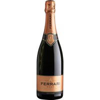 Ferrari Rosé Trentodoc beeindruckt mit seiner brillanten Altrosa-Farbe. Die lebhaften Aromen von Weißdorn