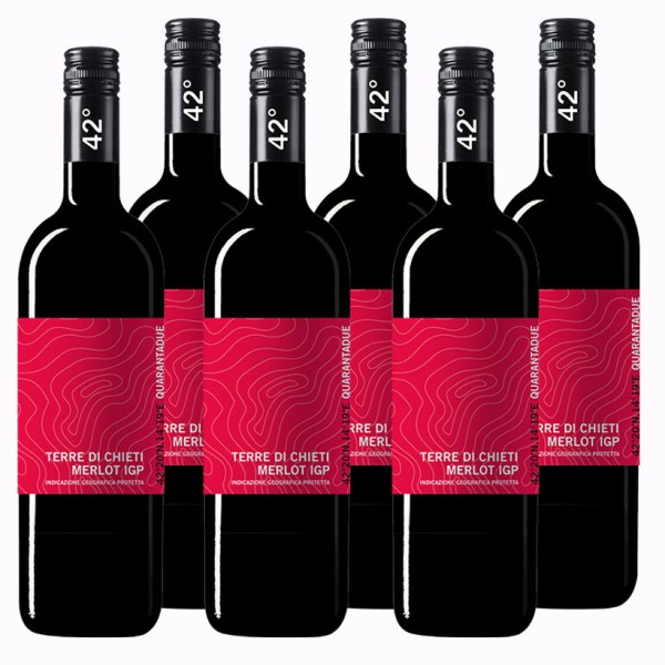 Quarantadue - by Cantina Tollo Merlot IGP 2021 6er Weinpaket – Bild 3