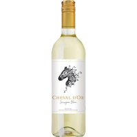Der Cheval d'Or Sauvignon Blanc 2023 von Les Celliers du Mont Royal präsentiert sich mit lebhaften Aromen von grünen und reifen Früchten wie Birnen