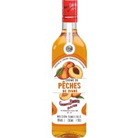 Der Gabriel Boudier Liqueur de Pêches verführt mit einem goldenen