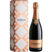 Ferrari Rosé Trentodoc beeindruckt mit seiner brillanten Altrosa-Farbe. Die lebhaften Aromen von Weißdorn