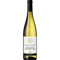 Frisches Goldgelb mit grünlichem Schimmer kennzeichnet den Gries Weißburgunder aus Südtirol. Das aromatische Profil umfasst gelben Apfel