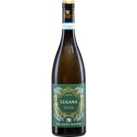 Strahlend strohgelb mit grünlichen Reflexen präsentiert sich der Palazzo Maffei Lugana 2024 aus der lombardischen Lugana DOC. Die Nase zeigt dezente Aromen von Bergamotte
