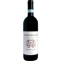 Der Pietro Rinaldi Barbera d'Alba Monpiano 2021 präsentiert sich in intensivem Rubinrot mit violetten Reflexen. Das Bouquet ist vielschichtig und vereint reife Kirschen
