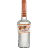 Seit mehr als 300 Jahren steht der Curacao triple Sec DeKuyper von De Kuyper Royal Distillers für ein intensives Orangenaroma und eine deutlich süße Note. Die klare Spirituose ist ein wesentlicher Bestandteil klassischer und moderner Cocktails