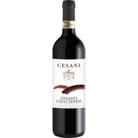 Rubinrote Farbe und ausgeprägte Würze kennzeichnen den Cesani Chianti Colli Senesi 2023 aus der Toskana. Das intensive Bukett zeigt scharfwürzige Noten und das Aroma reifer Kirschen. Am Gaumen präsentiert sich der Wein saftig und trocken mit einer eleganten