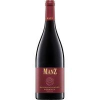 Der 2015 Manz Oppenheimer Herrenberg Spätburgunder Réserve aus Rheinhessen präsentiert fein nuancierte Aromen von süßen schwarzen Kirschen
