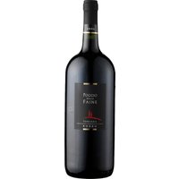 In tiefem Granatapfelrot präsentiert sich der Poggio delle Faine Rosso 2018 von Cantine Minini. Das Duftbild zeigt eine intensive Frucht von reifen Kirschen und Blaubeeren. Noten von Leder