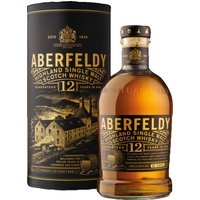 Mitten in den schottischen Highlands liegt die Destille Aberfeldy. Sie wurde 1896 von den Brüdern John und Tommy Dewar gegründet und produziert seit 1996 Single Malt Whiskys. Dieser Scotch ohne Torfnote steht golden im Glas und erinnert in der Nase an Bienenwachs