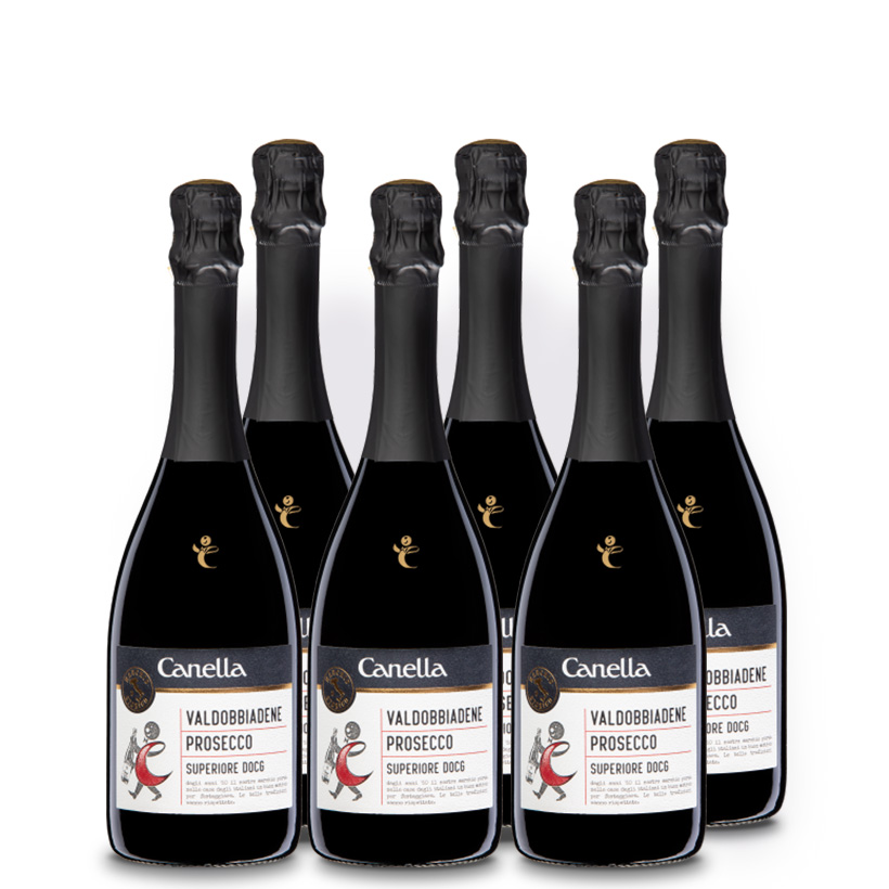 Canella Canella Prosecco Valdobbiadene Superiore Millesimato 6er Vorratspaket – Bild 3