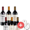 6er-Paket Premium Bordeaux-Weine + GRATIS Gläser