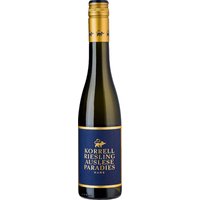 Aus Muschelkalk und Tonmergel der Nahe-Lage Paradies stammt ein außergewöhnlicher Riesling mit leuchtend goldener Farbe. Intensive Aromen von Mango