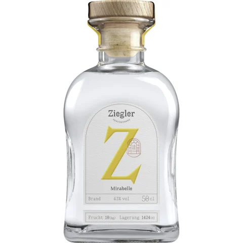 Ziegler Mirabelle Brand, Deutschland, 0,5 L, 43% Vol., Baden, Spirituosen