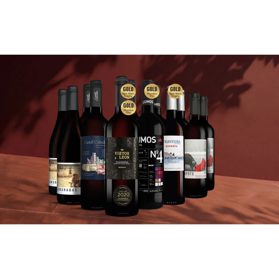 Rotwein Doppelgenuss Paket 9L Weinpaket aus Spanien