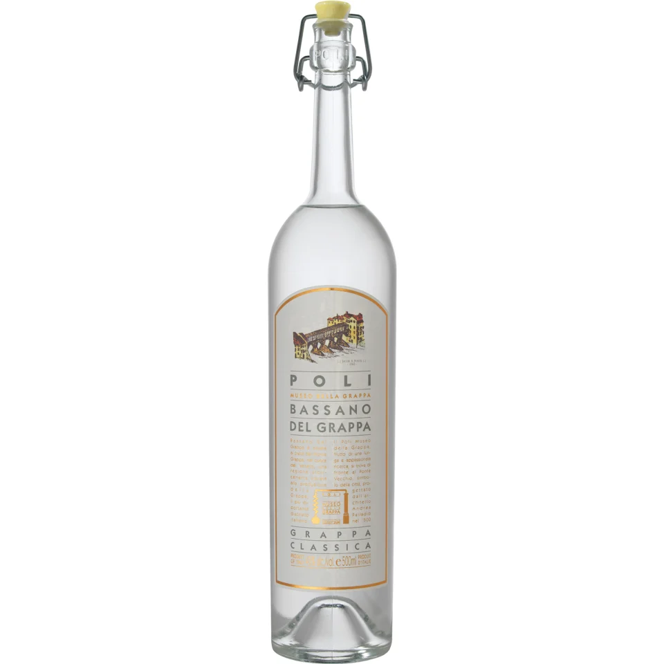 Poli Bassano Classica Grappa, 0,5 L, 40 % Vol., Venetien, Spirituosen