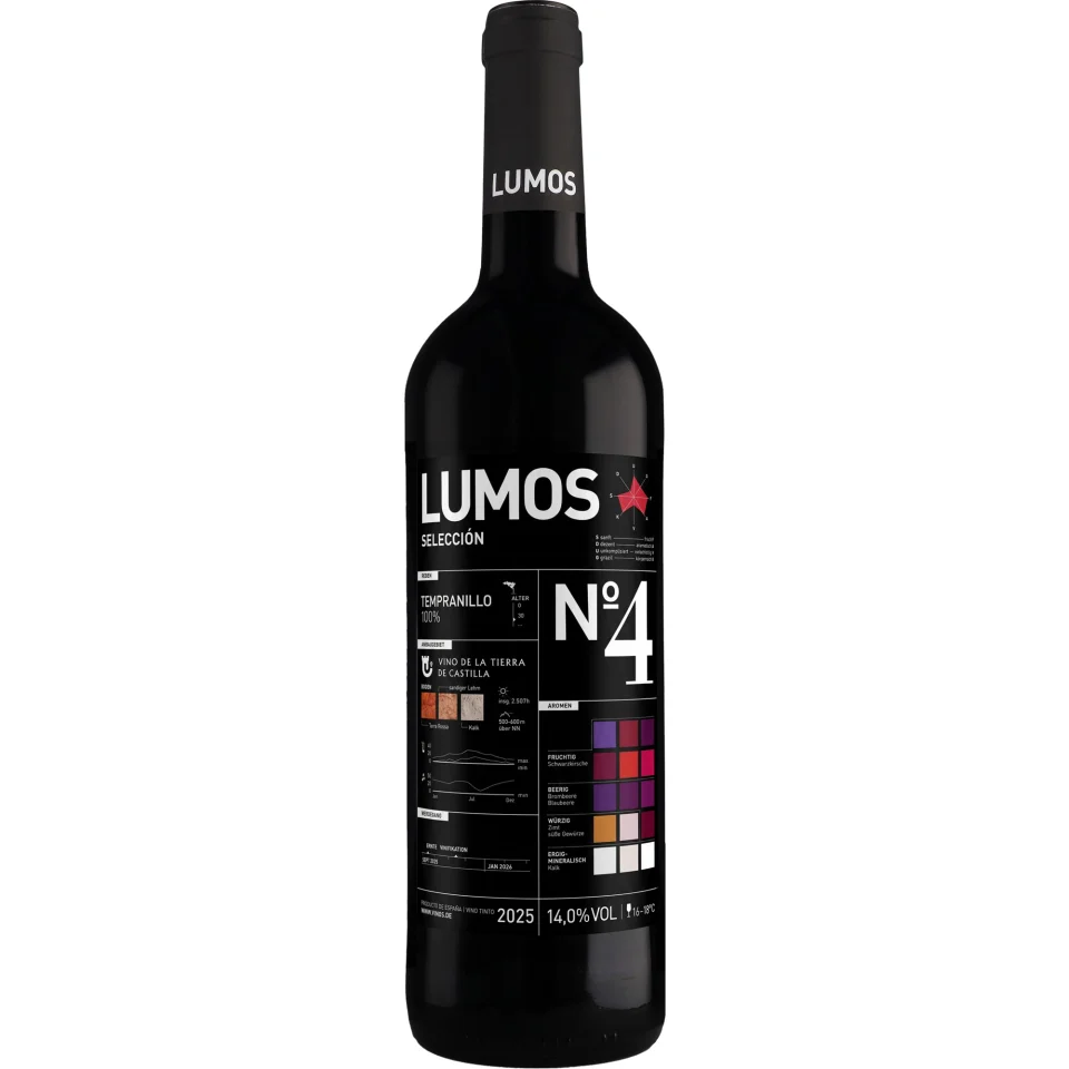 LUMOS No.4 Tempranillo 2025 0.75L 14% Vol. Rotwein Trocken aus Spanien