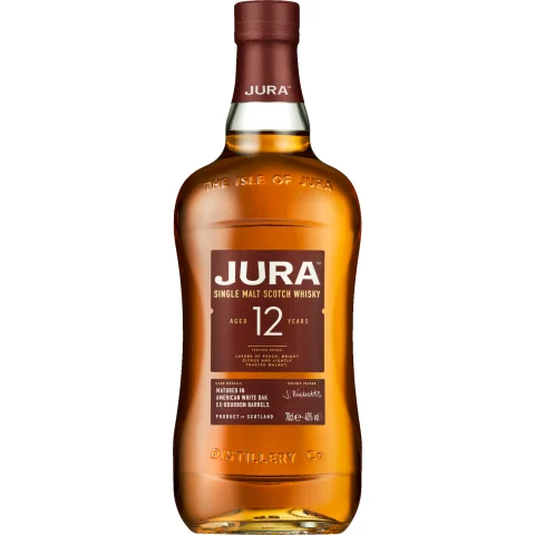 Jura 12 Years Single Malt Scotch Whisky, 0,7L, 40% Vol., Schottland, Spirituosen