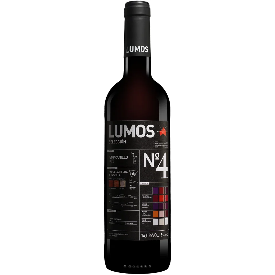 LUMOS No.4 Tempranillo 2024 0.75L 14% Vol. Rotwein Trocken aus Spanien