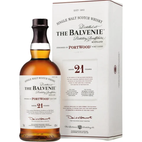 Balvenie 21 Year Old Portwood Single Malt Whisky, 0,7L, 40,0% Vol., Schottland, Spirituosen