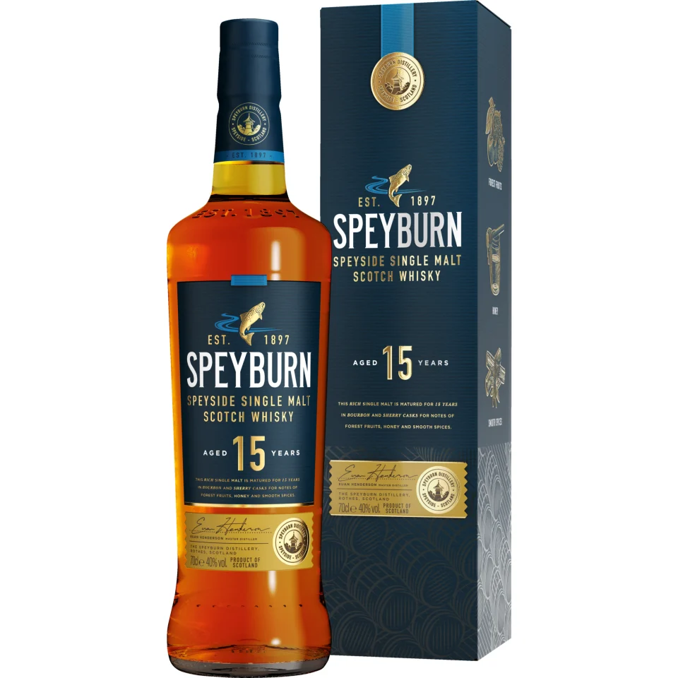 Speyburn 15 Years Single Malt Scotch Whisky, Speyside, 0,7 L, 40% Vol., in Gepa, Schottland, Spirituosen
